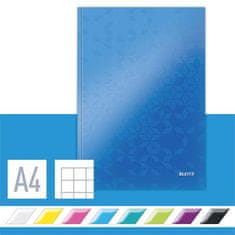 Leitz Zápisník "Wow", modrá, čtverečkovaný, A4, 80 listů, lesklá 46261036