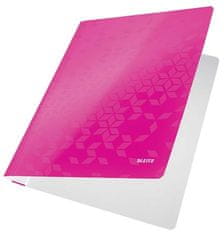 Leitz Desky s rychlovazačem "WOW", růžová, lesklé, polaminovaný karton, A4 30010023