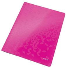 Leitz Desky s rychlovazačem "WOW", růžová, lesklé, polaminovaný karton, A4 30010023