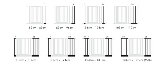 138cm Lindam Sure Shut Deco Gate with extension 131cm 