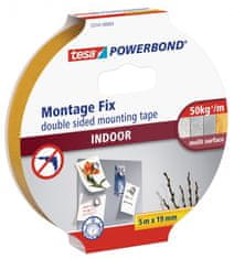 Tesa Powerbond Montážní oboustranná pěnová páska, interiérová, bílá, 5m:19mm