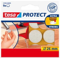 Tesa PROTECT, Plstěná samolepicí podložka pod nábytek, výsek 26mm, bílá, 9ks