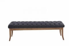 BHM Germany Lavice Ramira, 150 cm, textil, černá / přírodní dřevo