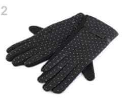 Kraftika 1pár 2m černá dámské úpletové rukavice puntíkované