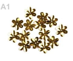 Kraftika 10g 1 zlatá lesk flitry 15mm květy lesklé, a glitry