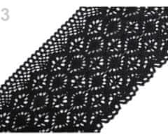 Kraftika 13.5m černá bavlněná krajka paličkovaná šíře 14cm