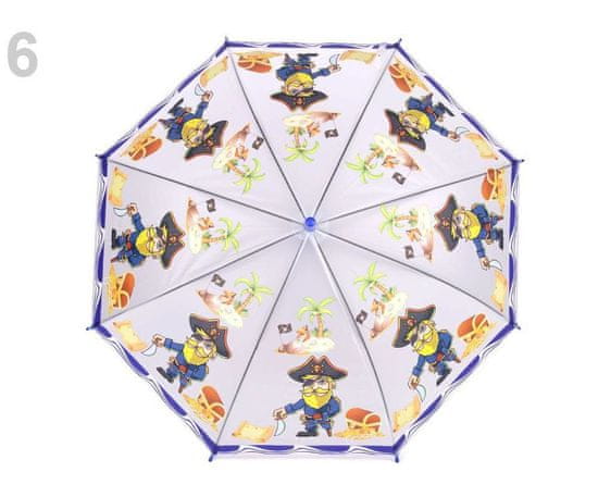 Kraftika 1ks 6 modrá pirát dětský deštník s píšťalkou, princezna