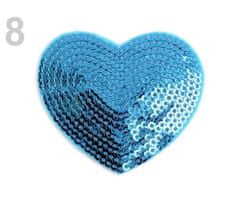 Kraftika 1ks 8 modrá azurová nažehlovačka srdce s flitry