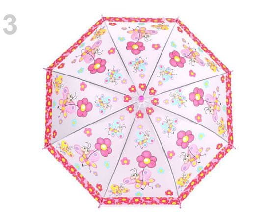 Kraftika 1ks růžová motýl dětský deštník s píšťalkou, princezna