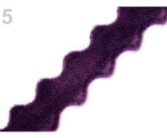 Kraftika 22.5m fialová gerbera sametová stuha šíře 12mm vlnka