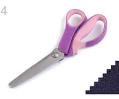 Kraftika 1ks 4 fialová zoubky nůžky entlovací délka 24 cm obloučky /