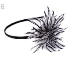 Kraftika 1ks 6 černá saténová čelenka do vlasů s květem, čelenky