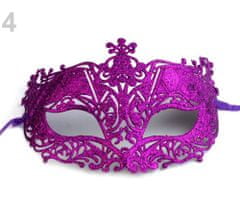 Kraftika 1ks fialová purpura karnevalová maska - škraboška s glitry,