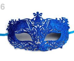 Kraftika 1ks 6 modrá kobaltová karnevalová maska - škraboška s