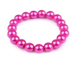 Kraftika 1ks pink perlový náramek, náramky perlové štrasové