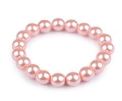 Kraftika 1ks růžová stř. perlový náramek, náramky perlové štrasové