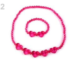 Kraftika 1sada růžová malinová dětská sada náhrdelník a náramek se