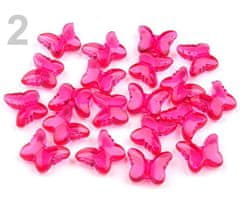 Kraftika 20ks růžová výrazná motýl 15x18mm, plastové dekorace
