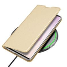 Dux Ducis Skin Pro knížkové kožené pouzdro na Samsung Galaxy Note 20, zlaté