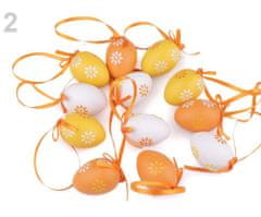 Kraftika 12ks oranžovožlutá malé velikonoční vajíčka s atlasovou