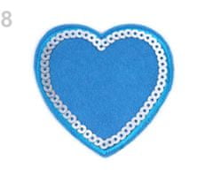 Kraftika 1ks 8 modrá azuro nažehlovačka srdce s flitry