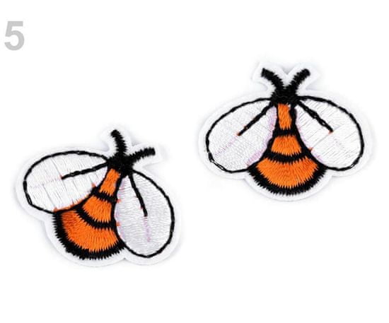 Kraftika 10ks oranžová nažehlovačka včela, nažehlovačky