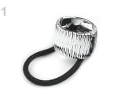 Kraftika 4ks 1 stříbrná gumička do vlasů se sponou