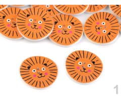 Kraftika 5ks oranžová lev dřevěný dekorační knoflík zvířátka