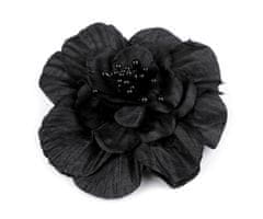 Kraftika 1ks černá brož / ozdoba růže 10cm, dřevěné
