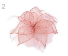 Kraftika 1ks 2 růžová prášková fascinátor / brož květ, fascinátory
