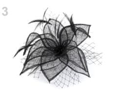 Kraftika 1ks černá fascinátor / brož květ, fascinátory, klobouky