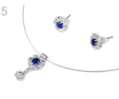 Kraftika 1sada aquamarine dark náhrdelník a náušnice s broušenými