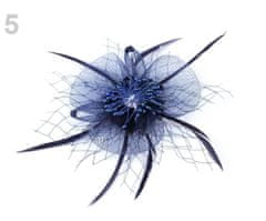 Kraftika 1ks 5 modrá tmavá fascinátor / brož květ, fascinátory