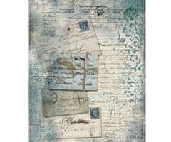 Kraftika Rýžový papír pohlednice a písmo, stamperia, a4