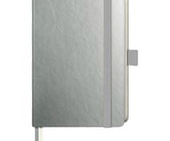 Brunnen Zápisník tečkovaný 9,5x12,8cm metalický stříbrný,