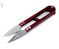 Kraftika 1ks 1 červená tmavá nůžky cvakačky délka 11 cm celokovové