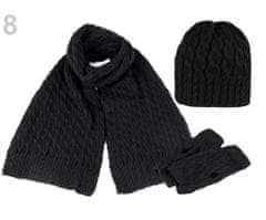 Kraftika 1sada černá dámská zimní sada čepice, šála a rukavice