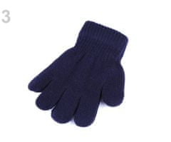 Kraftika 1pár 3 modrá tmavá chlapecké pletené rukavice