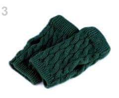 Kraftika 1pár zelená tmavá rukavice pletené bez prstů