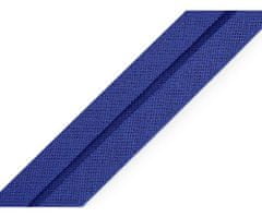 Kraftika 49m / 16 modrá safírová šikmý proužek bavlněný šíře 20mm