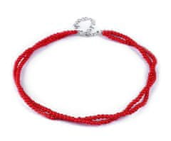 Kraftika 1ks (55) červená perlový náhrdelník