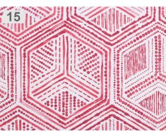 Kraftika 1m červená bavlněná látka loneta abstraktní vzory