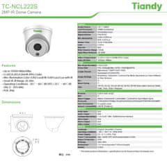 TIANDY IP dome kamera TC-NCL222S