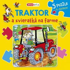 Pavlína Šamalíková: Traktor a zvieratká na farme - 5 puzzle 9 dielikov