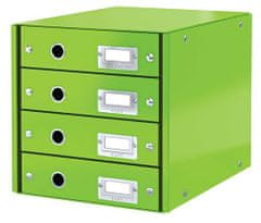 Leitz Zásuvkový box "Click&Store", zelená, 4 zásuvky, laminovaný karton 60490054