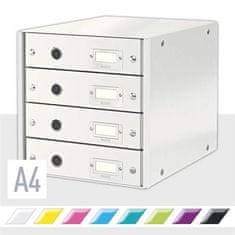 Leitz Zásuvkový box "Click&Store", bílá, 4 zásuvky, lesklý 60490001