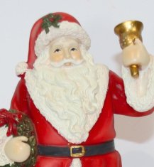 DUE ESSE Vánoční dekorace Santa se zvonečkem 17,5 cm