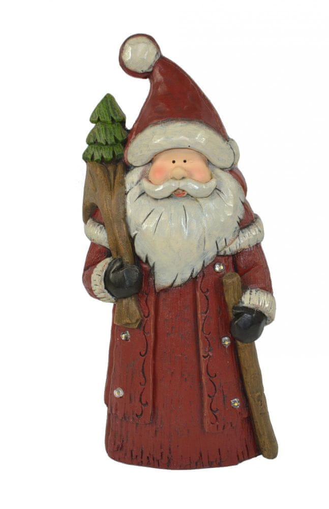 DUE ESSE Svítící Santa se stromečkem 43 cm polyresin