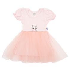 NEW BABY Kojenecké šatičky s tylovou sukýnkou Wonderful růžové Velikost: 80 (9-12m)