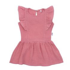 NEW BABY Kojenecké mušelínové šaty Summer Nature Collection růžové Velikost: 56 (0-3m)